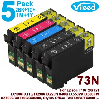 [สต็อกประเทศไทย]73N for EPSON  Compatible ink cartridges 2BK T0731-T0734 Print Ink Cartridge for T10 T11 T20E TX200