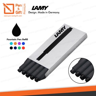 หมึกหลอด LAMY รุ่น T10 สีดำ [แพ็ค 5 ชิ้น] - หมึกหลอดลามี่ สำหรับปากกาหมึกซึม ของแท้ 100 %