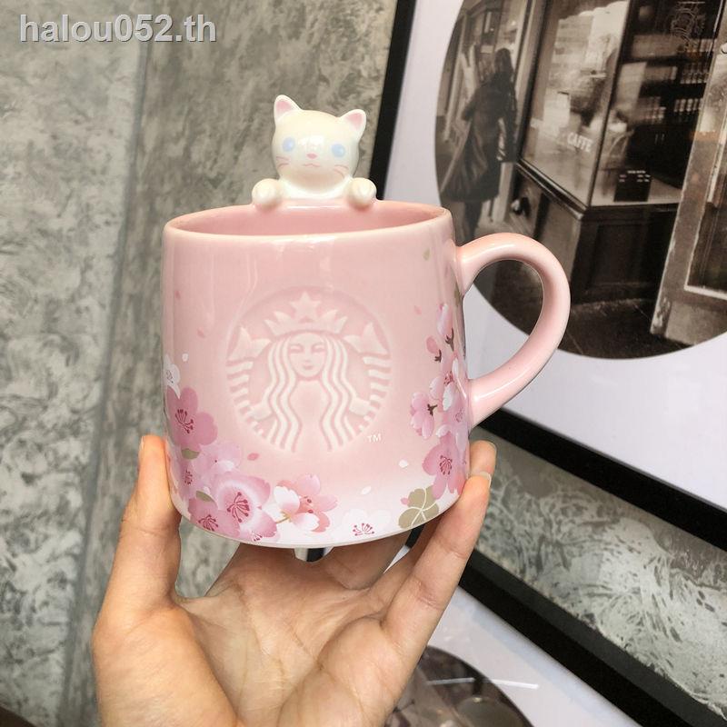[Cod] Mug Starbucks แก้วกาแฟเซรามิกลายดอกซากุระสีชมพู