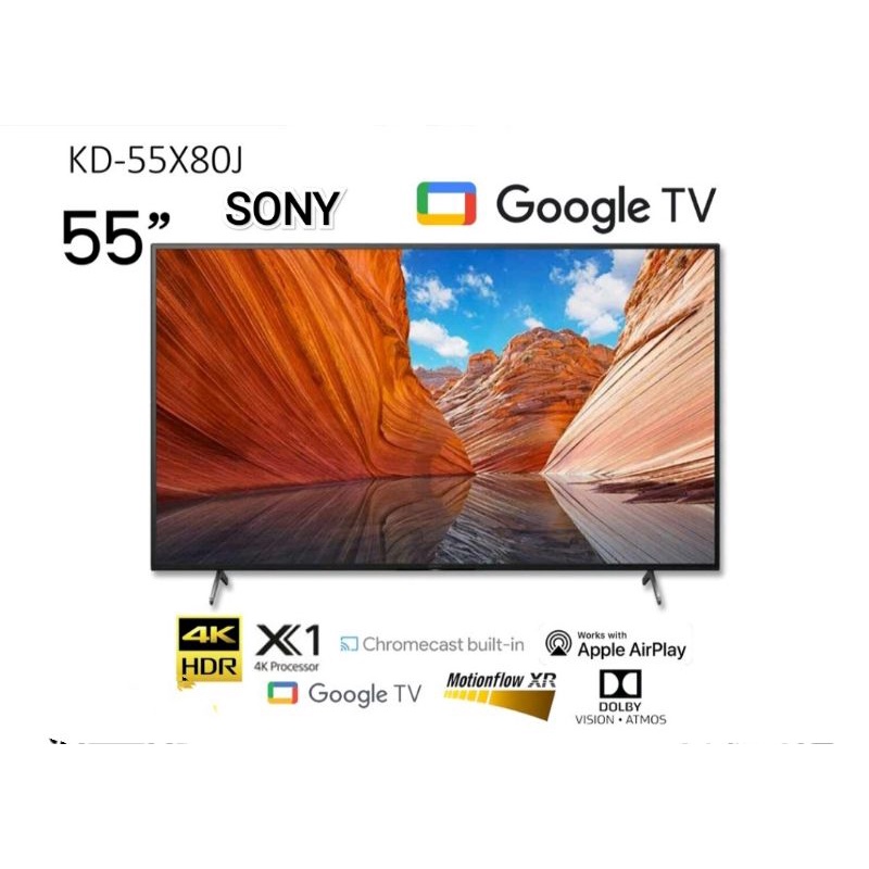 Sony รุ่น KD-55X80J (55")X80J Google TV 4K : รุ่นปี 2021 (ประกันศูนย์ Sony 3 ปี)