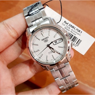 (แท้ 100%) SEIKO 5 Automatic นาฬิกาข้อมือผู้ชาย สายแสตนเลส รุ่น SNKL75K1 ของแท้ รับประกันสินค้า 1 ปีเต็ม