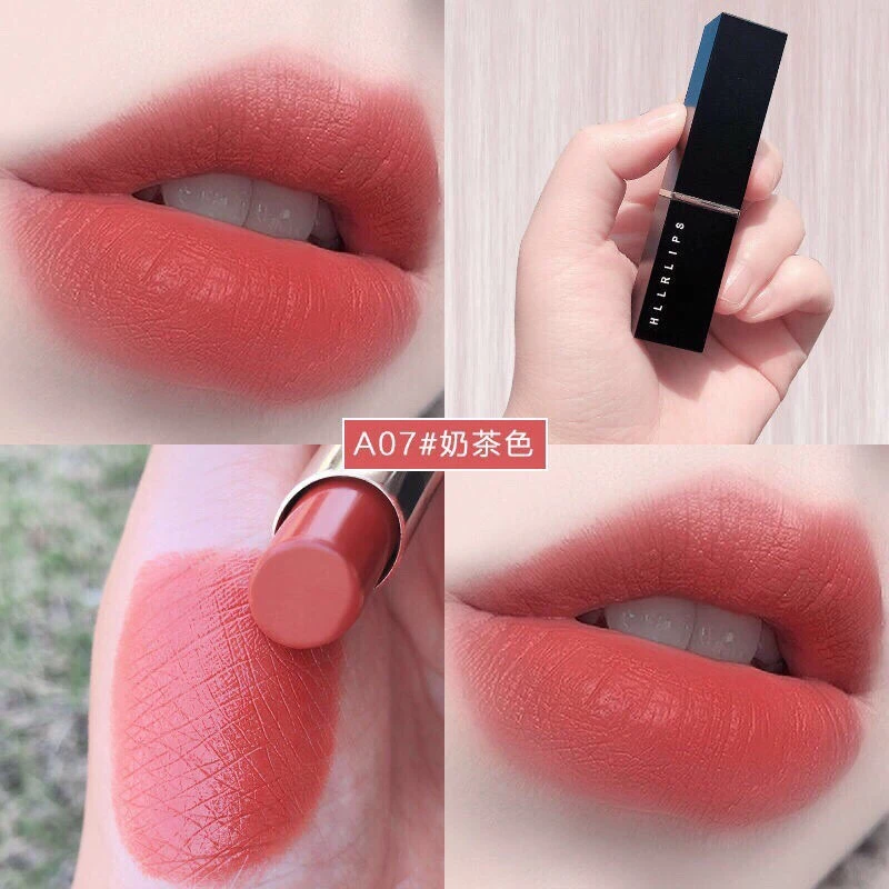 Q.21 HLLRลิปสติก 3.2g สีพีช แดงก่ำแดง ส้ม อิฐ เพิ่มความชุ่มชื้นเครื่องสำอาง Lipstick-9019 Q.21