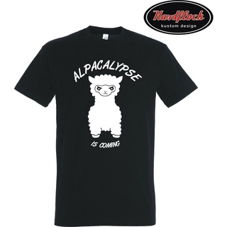 tshirtเสื้อยืดคอกลมฤดูร้อนเสื้อยืด ผ้าฝ้าย พิมพ์ลาย Alpacalypse Love คุณภาพสูง สําหรับผู้ชายSto4XL