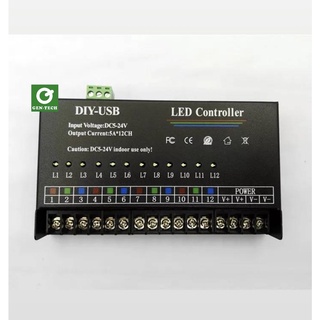 สินค้าพร้อมส่ง!!DIY-USB LED 12 วิธี Autonomous การเขียนโปรแกรม RGB LED Controller DC5-24V การเขียนโปรแกรม Controller RG