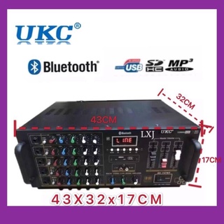 เครื่องขยายเสียง คาราโอเกะ เพาเวอร์แอมป์ 350W+350W BLUETOOTH USB MP3 SD CARD FM RADIO รุ่น UKC AV  747BT