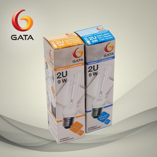 ซื้อ 10 ดวง ถูกกว่า  หลอดตะเกียบ 2U 9W ขั้ว E27 GATA (แพ็ค 10 ดวง)