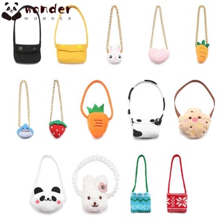 WONDERFUL Toys Miniature Messenger Bag Changing Dressing Game Dolls Accessories 20CM Doll Bags Crossbody Gift Panda Carrot Plush Handbag Cartoon Animal