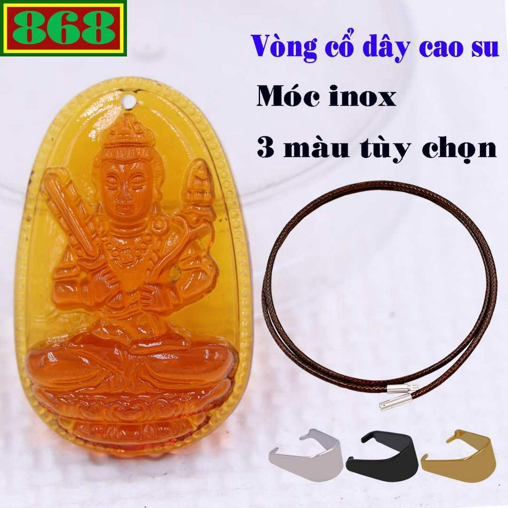 คริสตัลชา โวลต์oid จี้พระ 2.2 x 3.6 ซม., 3.2 x 5 ซม. พร้อมสร้อยคอโซ่ยางสีน้ําตาล + ตะขอสแตนเลส ลิขิต