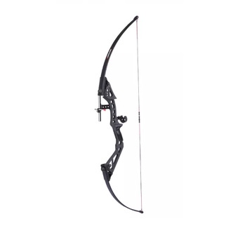 **เเถมที่สูด** [มือขวา RH] (Adjustable 30-50LBS) SANLIDA Straight Black Adult Archery Recurve Bow American ราคา ถูกที่สุด ดีลบีเคเค