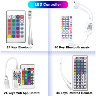 ตัวควบคุมเพลงบลูทูธ LED 24 คีย์ IR 44 คีย์ DC12V สําหรับแถบไฟ LED RGB คริสต์มาส