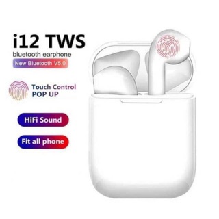 หูฟัง ไร้สาย บลูทูธ i12 TWS Bluetooth 5.0 Earbuds Stereo Sound Standard Edition ชุดหูฟัง Bluetooth i12