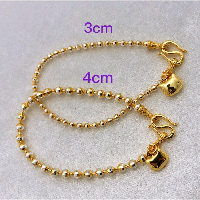 สร้อยข้อมือสำหรับสุภาพสตรีสองกษัตริย์ลายเม็ดมะยมจี้kitty 2 สลึง