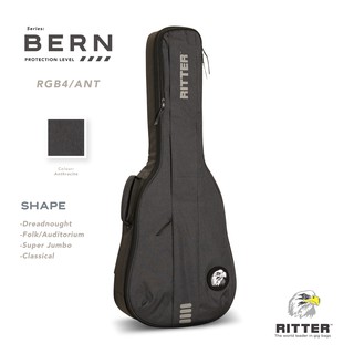 Ritter BERN 4 "Anthracite"  กระเป๋ากีตาร์โปร่งทรง Dreadnought / Classical / OM / GA / Super Jumbo