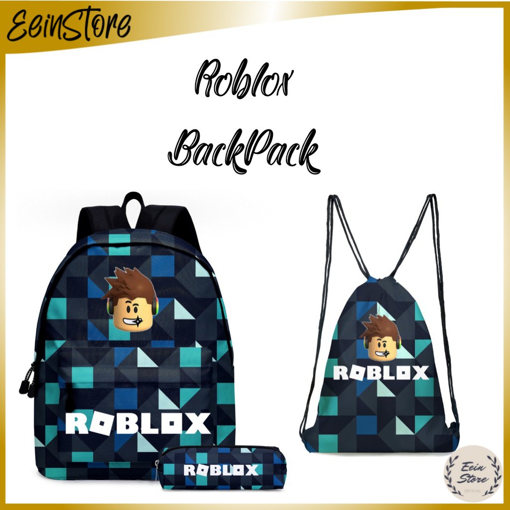 Local Roblox Kids Bagpack กระเป๋านักเรียนพร้อมกล่องดินสอ~Drawstring Roblox Kids Bag