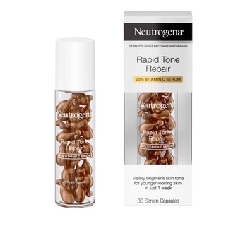 แคปซูลซีรั่มวิตามินซี Neutrogena Rapid Tone Repair [ 20% Vitamin C ] - 30 Serum Capsules