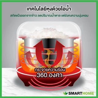 SMARTHOME หม้อหุงข้าวลดน้ำตาลLow Sugar Rice Cooker Sunrof SM-RCD906S 1.8 ลิตร รับประกัน3ปี