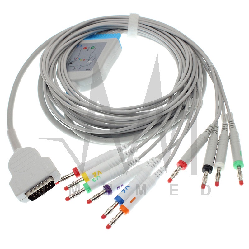 เข้ากันได้กับ GE EKG Monitor Hlaige MicroSmart MAC500 MAC1100 MAC1200 MAC1200ST 10 สาย ECG 10KΩ Defibrillate Resistor