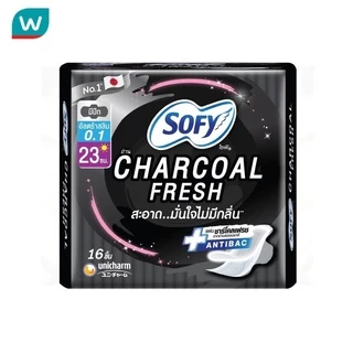 Sofy โซฟี ถ่าน ชาร์โคล เฟรช อัลตร้าสลิม 0.1 มีปีก 23 ซม. 16 ชิ้น