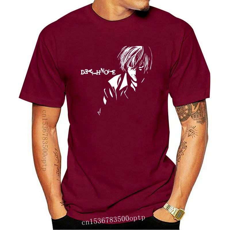 เสื้อยืดผ้าฝ้าย พิมพ์ลายอนิเมะ Mannen Wit s Zwart Death Note 1 Zwart Basic Ryuk Yagami สไตล์ญี่ปุ่น 