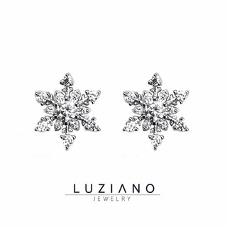 ต่างหูเงินแท้ รุ่น Snow Blush Earring | Luziano Jewelry ต่างหูเกล็ดหิมะ พร้อมส่ง เครื่องประดับ น่ารัก