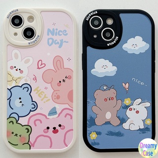 เคสโทรศัพท์มือถือ แบบนิ่ม ลายกระต่าย และหมี สําหรับ VIVO V23 V23E V9 Youth V5 V5S S1 Pro V15 V11i V11 Y91 Y93 Y95 Y91i Y91C Y1S Y19 5G 4G