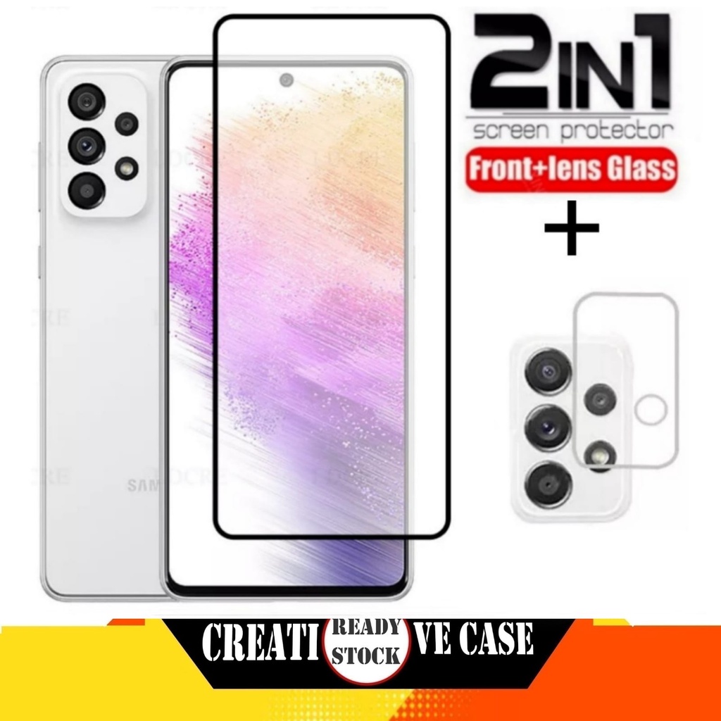 2 INC PACKAGE 1 กระจกนิรภัย SAMSUNG A73 5G 2022 ป้องกันรอยขีดข่วน