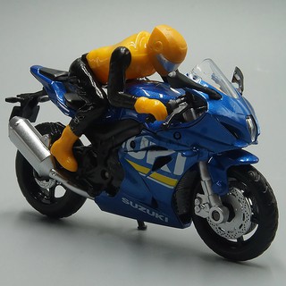 โมเดลรถจักรยานยนต์ 1:18 Diecast Suzuki GSX-R1000 พร้อม Racer สําหรับสะสม