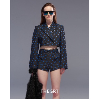 The SRT X7 Polkadot Crop Blazer (TJK94) เสื้อแจ็คเก็ตครอปเดนิม ลายจุด