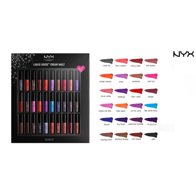 NYX LIQUID SUEDE CREAM VAULT SET 30 COLORS