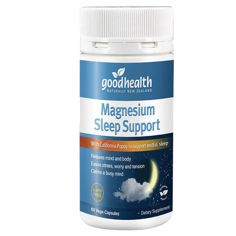 วิตามินช่วยนอนหลับ Goodhealth Magnesium sleep support 60 แคปซูล คลายเครียด หลับลึก หลับสบาย [วิตามินนิวซีแลนด์]