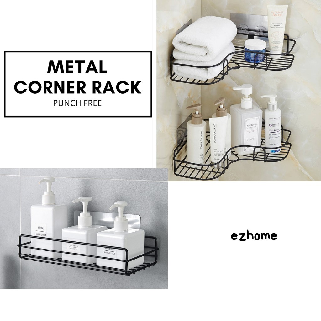 Ezhome ห้องน้ํามุม Rack Storage Holder Rack Hook Up Shelve