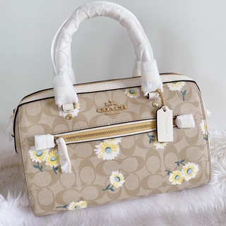 🦋แท้💯 พร้อมส่ง🦋 หมอน 10 นิ้ว ROWAN SATCHEL IN SIGNATURE CANVAS WITH DAISY PRINT (COACH C2849)