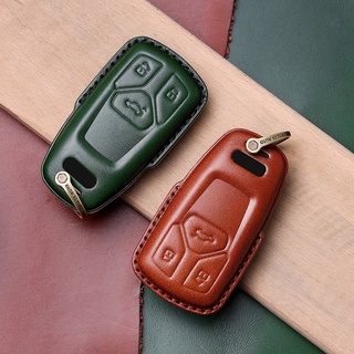 Audi Leather Car Key Case for Q3 Q5L Q7 A4L A5 A6L A7 A8 Audi Leather Buckle Bag Key Protector