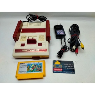 Famicom จอยเม็ดถั่ว ชุดไฟไทยไฟตรงไฟบ้านพร้อมเล่น ด้วยระบบAV Play Station สายแท้ พร้อมตลับแท้เกม มารีโอ้ 1