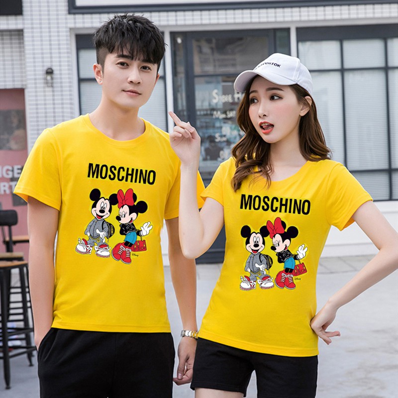 BK-01 (8 สีพร้อมส่ง!!!)Moschino เสื่อยืดพิมพ์ลายมิกกี้ เสื้อยืดแฟชั่นมาแรง ผ้าดีใส่สบายราคาถูก ปลีก-