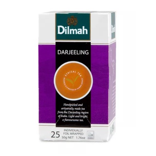 Dilmah Darjeeling Tea 25sachets 50g.ดิลมาดาร์จีลิ่งชา 25ซอง 50กรัม อาหาร  เครื่องดื่ม ชาซอง