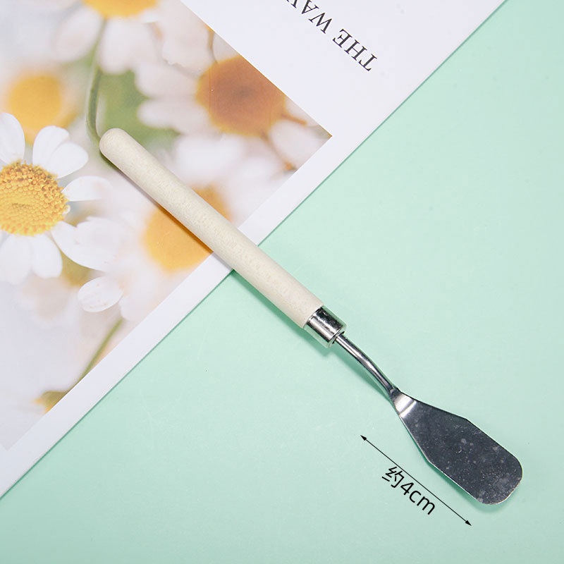 ไม้พายสเตนเลส ด้ามจับไม้ สําหรับทาสีน้ํามัน ทาสีครีม Diy รูปที่ 6