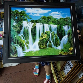 กรอบรูปกระจก  น้ำตก  ติดผนัง ร้านนวด สปา ร้านค้า ห้องนอน ห้องน้ำ ห้องรับแขก ของขวัญ
