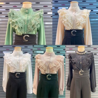เสื้อลูกไม้ระบายอก3 ชั้น งานลูกไม้รุ่นนี้ลูกค้าต้องมี