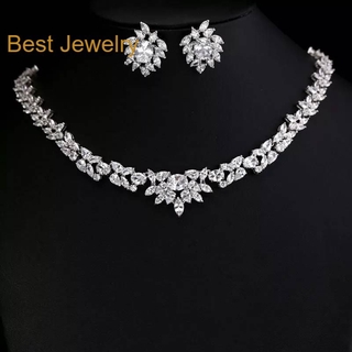 Best Jewelry เซตต่างหู+สร้อย งานเพชร CZ แท้ งานเพชรคัดทุกเม็ดค่ะ