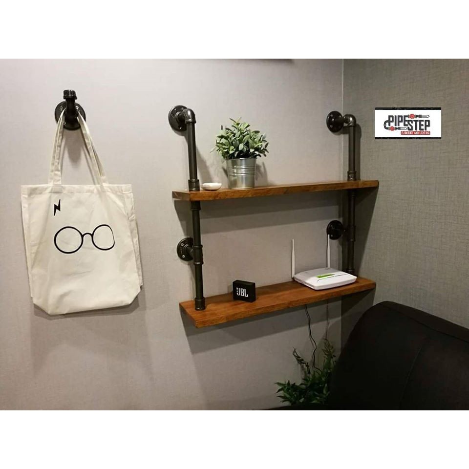 ชั้นวางของติดผนัง ท่อเหล็ก สไตล์ลอฟท์ Loft