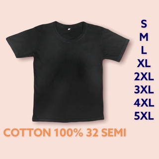 เสื้อยืดคอกลม สีดำ/Black ไซส์ S,M,L,XL,2XL,3XL,4XL,5XL ใส่นิ่มสบาย ระบบอากาศได้ดี