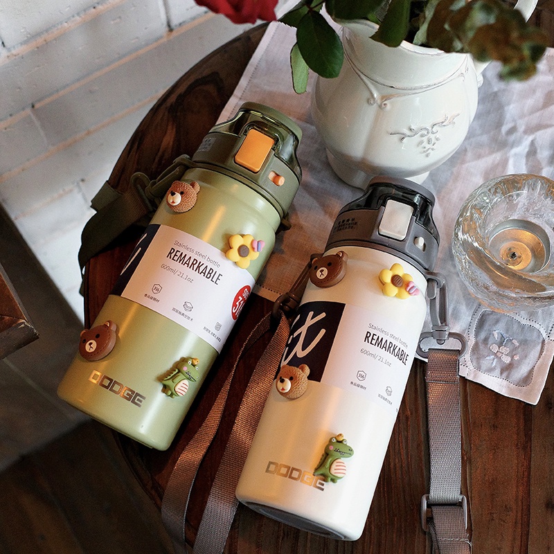 dodge กระติกน้ำ กระติกน้ำเก็บความเย็น กระบอกน้ำเก็บความเย็น กระติกน้ำสแตนเลส 316 เก็บร้อน-เย็น พร้อม