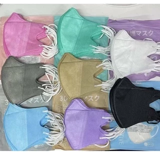 3D MASK หน้ากากป้องกันสามมิติ สำหรับผู้ใหญ่ปราศจากสารเรืองแสงหน้ากากแบบใช้แล้วทิ้ง ผ้าไม่ทอระบายอากาศอ่อนโยนต่อผิว(10ชิ้