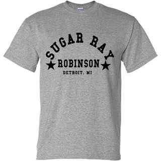 แขนสั้นcrew neckข้อเสนอพิเศษ มวย Sugar Ray Robinson Boxing Gym Training T-Shirt T-Shirtคอกลม แฟชั่น  ผ้าฝ้ายแท้ เสื้อยืด