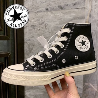 Converse รองเท้าผ้าใบลําลอง ข้อสูง สีดํา สไตล์คลาสสิก สําหรับผู้หญิง และผู้ชาย 1970s