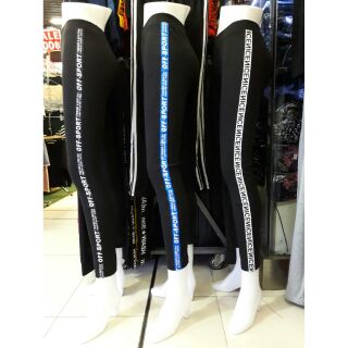 พร้อมส่ง!! เลกกิ้งพื้นดำแถบภาษาอังกฤษ