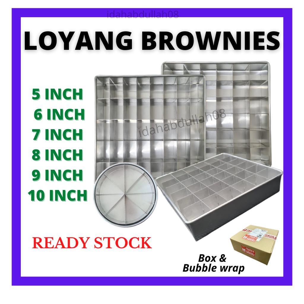 บราวนี่ loyang 8x8 บราวนี่ acuan 5 loyang บราวนี่พร้อมเครื่องตัด loyang บราวนี่ bulat loyang บราวนี่