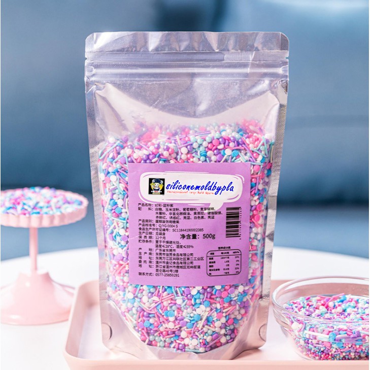 (500 g.) เม็ดมุกน้ำตาล แต่งเค้ก ทานได้
