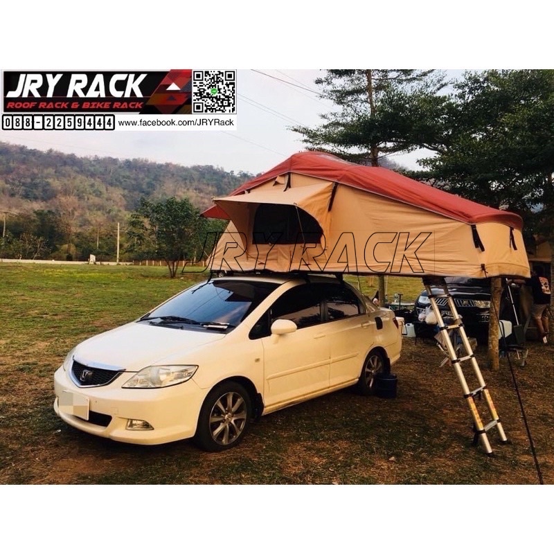 ชุดแร็คคานขวาง JRY Rack วางเต็นท์หลังคา / เรือคายัค สำหรับรถเก๋ง *แจ้งรุ่นรถก่อนกดสั่งซื้อ แร็คหลังคาวางเต็นท์นอน